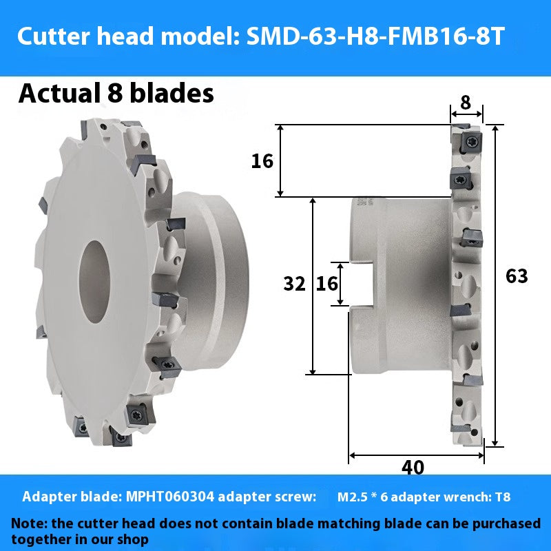 2079-CNC sleeve SMD side and face milling cutterhead CNC indexable chip SMC cutterhead T-slot grooving MPHT06 Shandong Denso Pricision Tools Co.,Ltd.